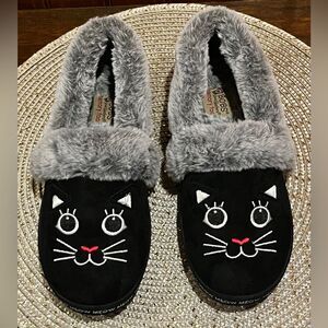 Skechers Bobs Cozy Kiss Meow Pjs Womens Memory Foam Slip-On Slippers Size 6